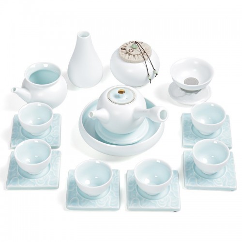 Ding Kiln Ceramic Gilt Celadon Tea Sets