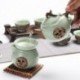 Fine Ru Kiln Relief Tea Sets 10 Pcs Gong Fu Tea Suit