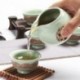 Fine Ru Kiln Relief Tea Sets 10 Pcs Gong Fu Tea Suit