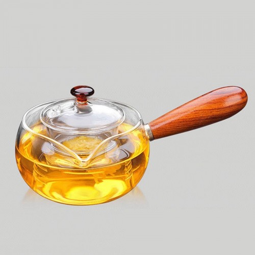 Flower Tea Pot Gong Fu Tea With Covered Side Wood To Cook Tea Artifact