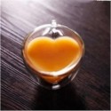 Heart Shaped Double Layer Single Glass Cup