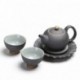 Portable Travel Tea Set Ru Kiln Pot Two Cups Or Four With One Port Gift Box Packaging