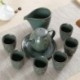 Pure Handmade Ceramic Green Retro Curium Tracing Golden Gong Fu Gift Tea Set